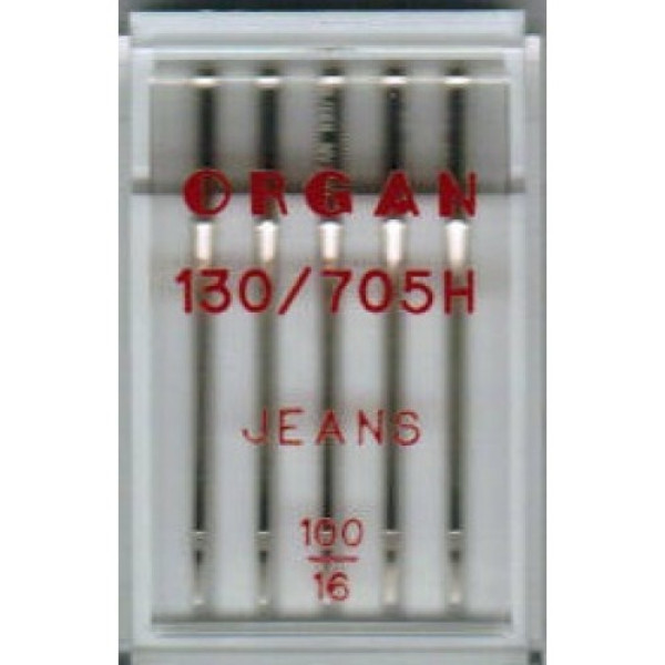 Иглы Organ для джинсы(денима) 130/705H №100 5шт